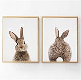 Canvas Bunny Wall Art Nursery Decor,Bunny Rabbit Pictures Wall Decor for Nursery, Rabbit Wall Art Decor,Bunny Prints Wall Art Decor Neutral for Baby Nursery Girls Boys,11' X 14',UNFRAMED