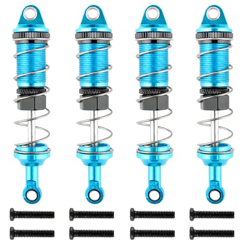 GDOOL RC Car Aluminum Capped Shocks Spare Parts for H16GT H16DR H16BM H16R H16P H16E 16208 16209 16210 HB17 HB27 HP161S H17 H16P M161 M164 H16PL JC16EP 1:16 Brushless RC Trucks(Blue)