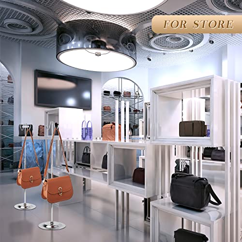 2 Pcs Handbag Display Stand Double Hook Stainless Steel Purse Holder Metal Purse Rack Stand Table Hanging Display Adjustable Table Top Freestanding Holder For Women Bag Hair Hat Wig Tabletop Hanger #TOP6