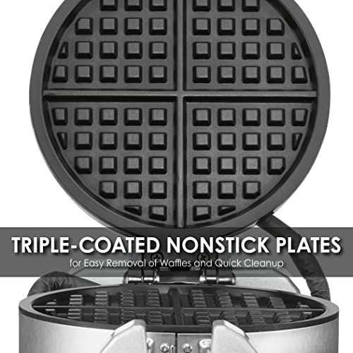 Waring Commercial Wwd200 Classic Double Waffle Maker, Coated Non Stick Cooking Plates, Produces 60 Waffles Per Hour, 120V, 1400W, 5-15 Phase Plug #TOP4