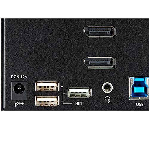 Image of StarTech 2-Port Triple DisplayPort KVM, 4K 60Hz UHD HDR, USB 3.0 Hub, TAA