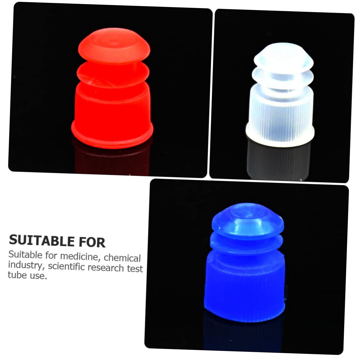 COSMEVIVI 100pcs 12mm Test Tube Plugs Shot Tubes Liquor Caps Leakproof Plastic Stoppers Random Color