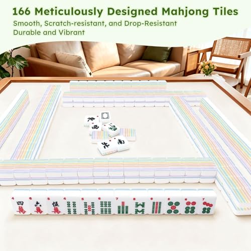 Set de fichas American Mahjong acrílico con bolsa y dados miniatura 7