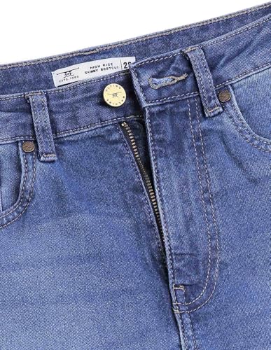 Image of Flying Machine Women's Skinny Bootcut Fit Jeans| Solid | High Rise | Stretchable | Jeans for Woman