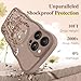 GVIEWIN for iPhone 14 Pro Max Case Compatible with MagSafe [Curly Wave Edge][Full Camera Protection] Floral Translucent Shockproof Magnetic Women Phone Case for 14 Pro Max, Floratopia/Brown