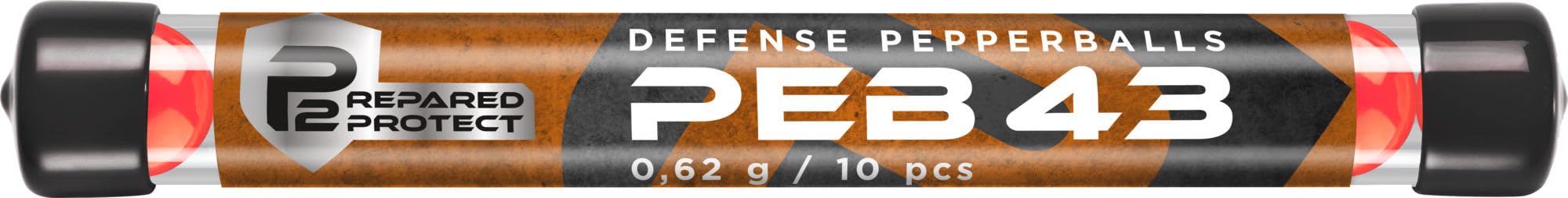 P2P Tierabwehr Munition PEB 43, Pfeffermunition als Kugeln mit Kaliber .43, Abwehrmittel ideal zur Selbstverteidigung vor Tieren, für Revolver geeignet, 10 Kugeln