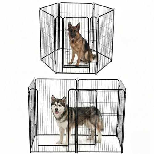 Image of NEWBULIG Dog Playpen Indoor 40 Inch 6 Panels, Metal Outdoor Dog Fence Pen | Heavy Duty Metal Exercise Pen, Foldable Portable, RV Camping, Yard Garden, Small Medium Large Dogs Pet Pen