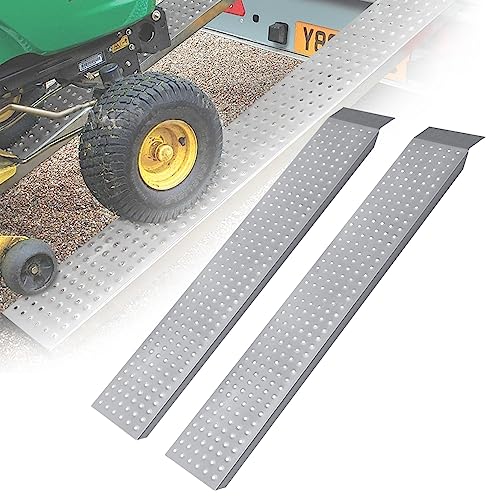 LILIIN Lot de 2 rampes de chargement pour voiture - 400 kg - En acier galvanisé - Rampe de charge - Rampe de charge - Rampe en aluminium pour moto, remorque, tondeuse à gazon, tracteur à gazon (160