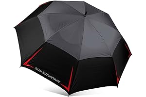 Sun Mountain 2021 UMB 68 Golf Umbrella, Manual, Black-Gun-Red
