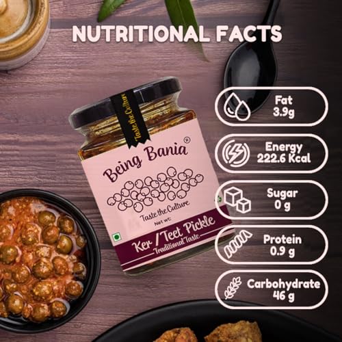Image of Premium Handmade Ker Pickle, 250gm in glass jar | Marwadi Rajasthani | Delicacy pickle | Teet Dela Achar | Kair Achaar
