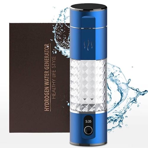 Alkadrops Hydrogen Water Bottle - Rapid 5Min Electrolysis, 5000ppb Concentration, Compact Generator for Home & Office - 290ML