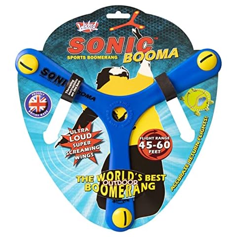 Wicked Sonic Booma Sports Boomerang with Advanced Tri-blade Design, Stable & Accurate Return Flight, 15-20m Range Cover