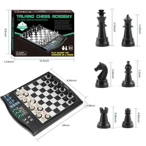 Jwschessun 001 Talking Chess Academy Electronic Chess Set, Magnetic Computer Chess Game thumb #5