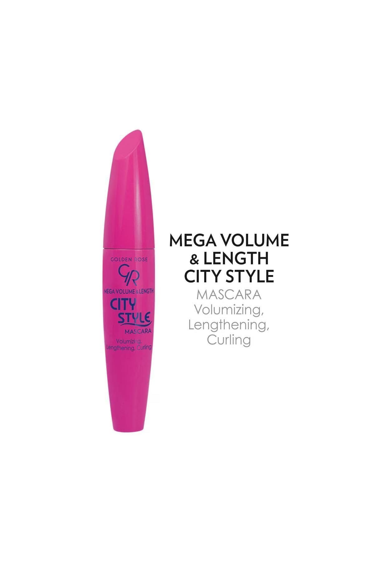 Golden Rose Mega Volume & Length City Style Maskara, 9 ml, Siyah