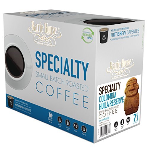 Barrie House Colombia Reserve Single Serve Coffee Pods, 72 Pack | Compatible With Keurig K Cup Brewers | Small Batch Artisan Coffee in Convenient Single Cup Capsules