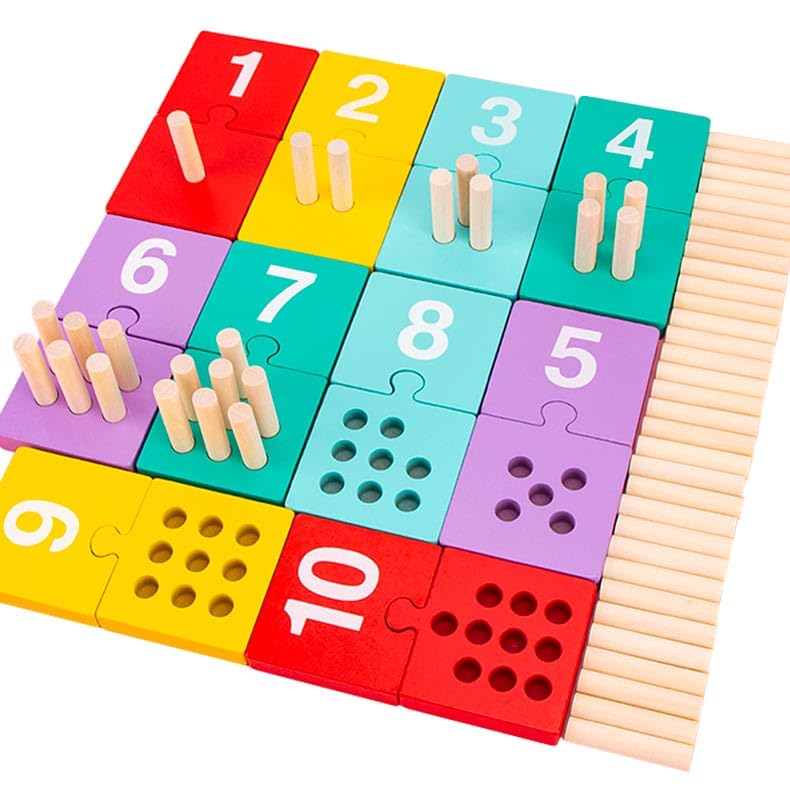 Dr. MUYA Montessori Toy for 3 4 5 6 Years, Numberblocks Toys, Counting Toys, Wooden Numbers, Maths Games, Fine Motor Skills, Counting Blocks, Gift for Boys Aged 3-6 Years