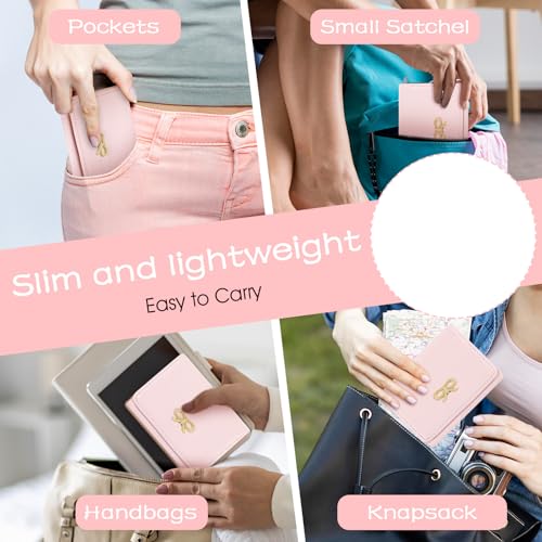 Fashion Foldable Cute Wallets for Women,Girls Wallet with Metal Small Bow,Simple Korea Pink Wallets for Women,Ins Short Aesthetic Wallet,Cute Wallets for Teen Girls and Women(Pink)4