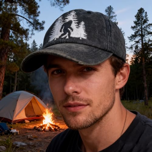 Gorra Bigfoot Bordada Ajustable Unisex Negra miniatura 6