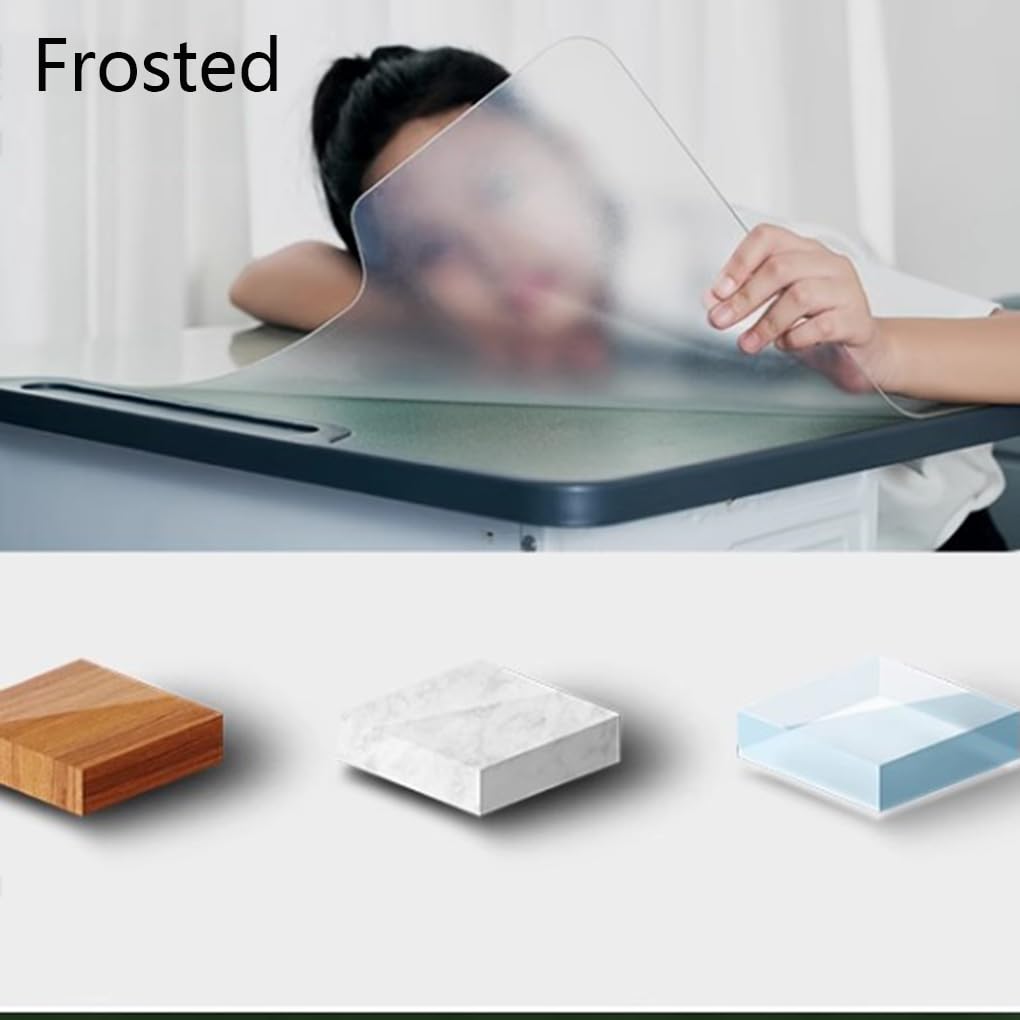Tovaglia Plastificata Rettangolare PVC Glassato,Pellicola Antimacchia,protettiva Per Cucina,Protezione per Tavolo trasparente,Copri Tavolo Impermeabile,Copertura Scrivania (2mm,60x160cm)