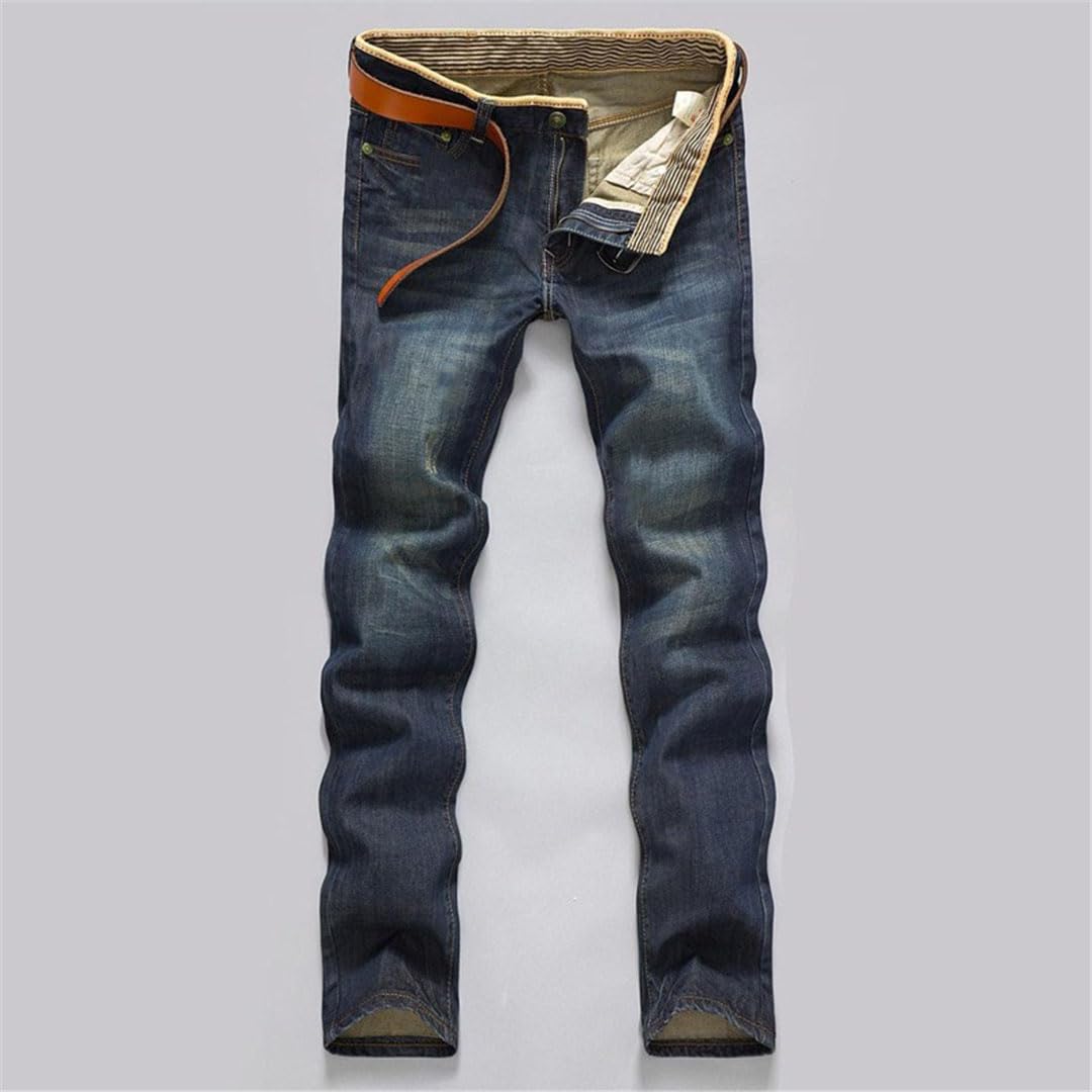 Vogrtcc Jeans Casual da Uomo in Denim Dritto A Vita Media