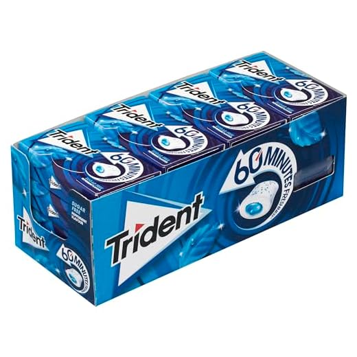 Trident 60 Minutos Menta - Chicles sin Azúcar con Sabor a Menta - Paquete de 16 Envases 22 g