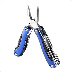 Mini Alicate Canivete Multi Ferramentas Tático 9 Funções Tático Militar Camping Mundo Compras (Azul)