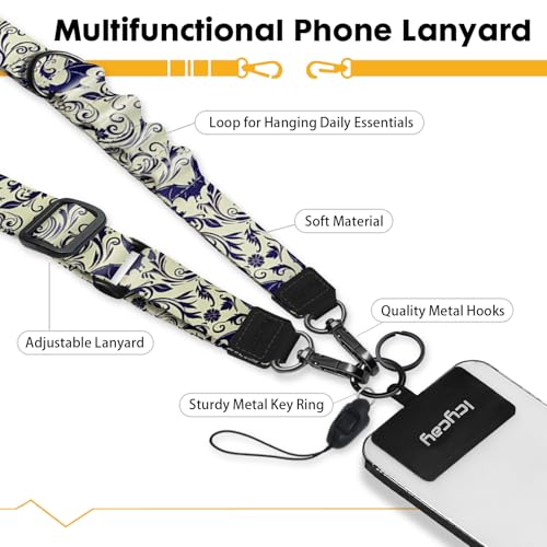Image of Icycay Phone Lanyard Crossbody Strap Neck Adjustable Teacher Women Goth Bat | for Cell Phone Case Keys ID Badges, Anti Theft, Multifuctional, Phone Holder, Travel Hiking Essential Accessories, Gifts