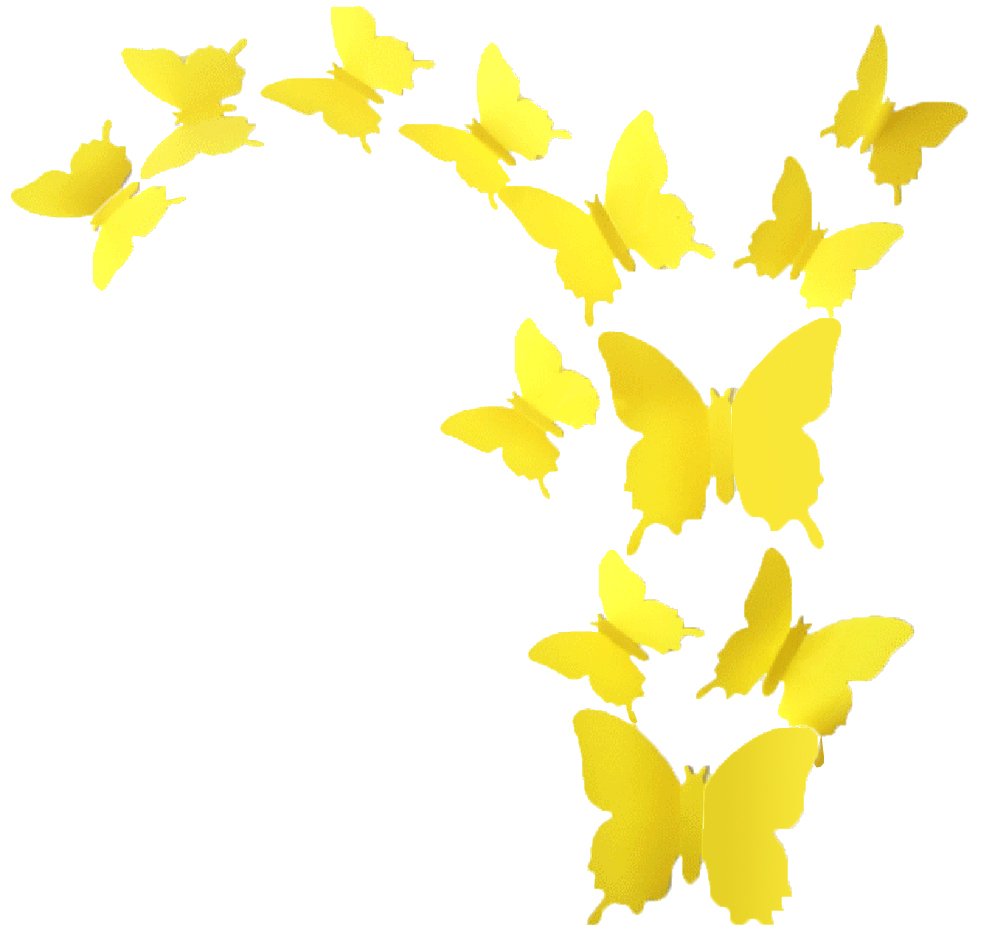 Cute Product 12pcs 3d Mariposa Extraíble Pared Adhesivos Decoración