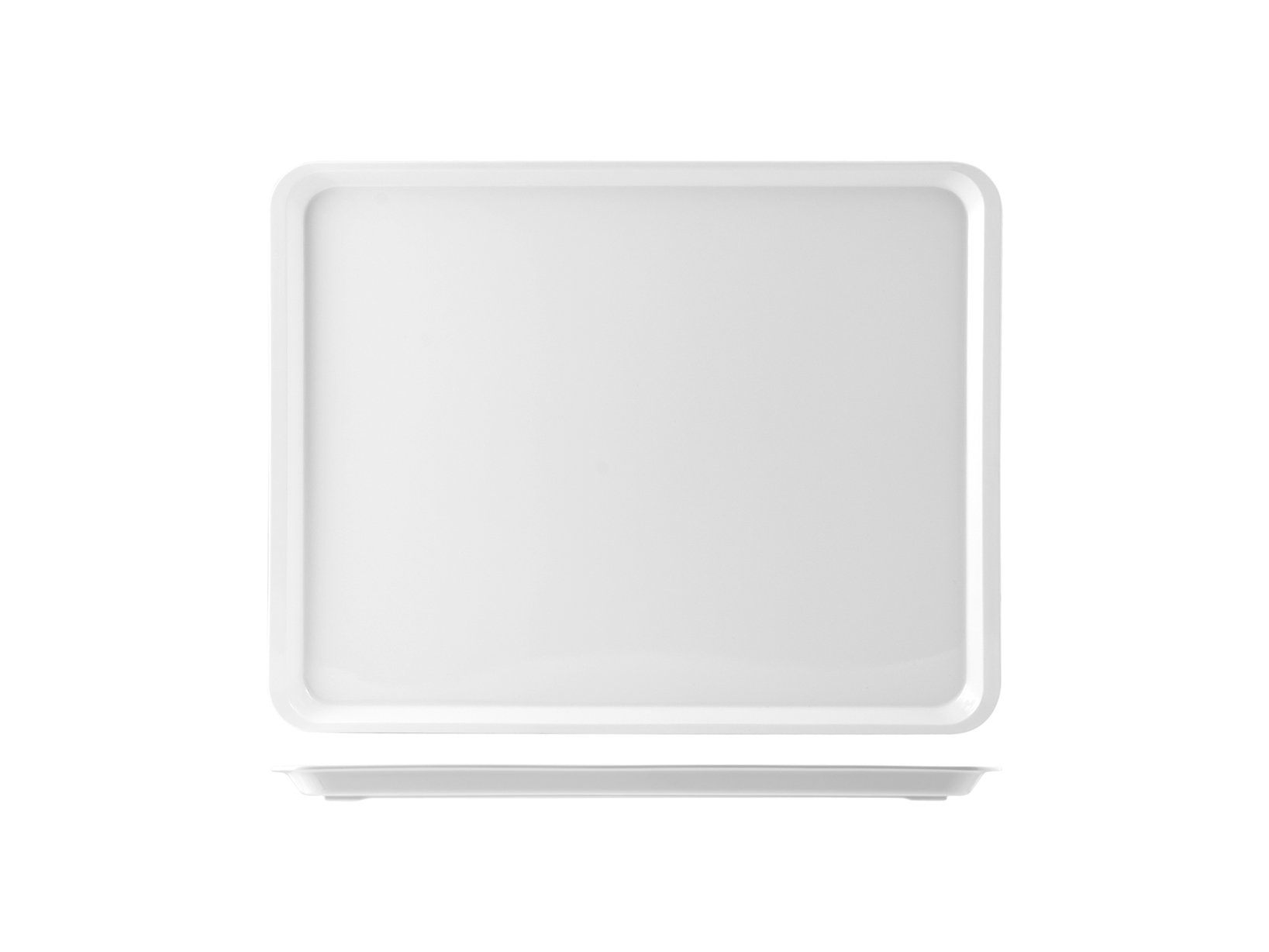 H&H 79001 tray with melamine rim, 30 x 20 x 2 cm, white
