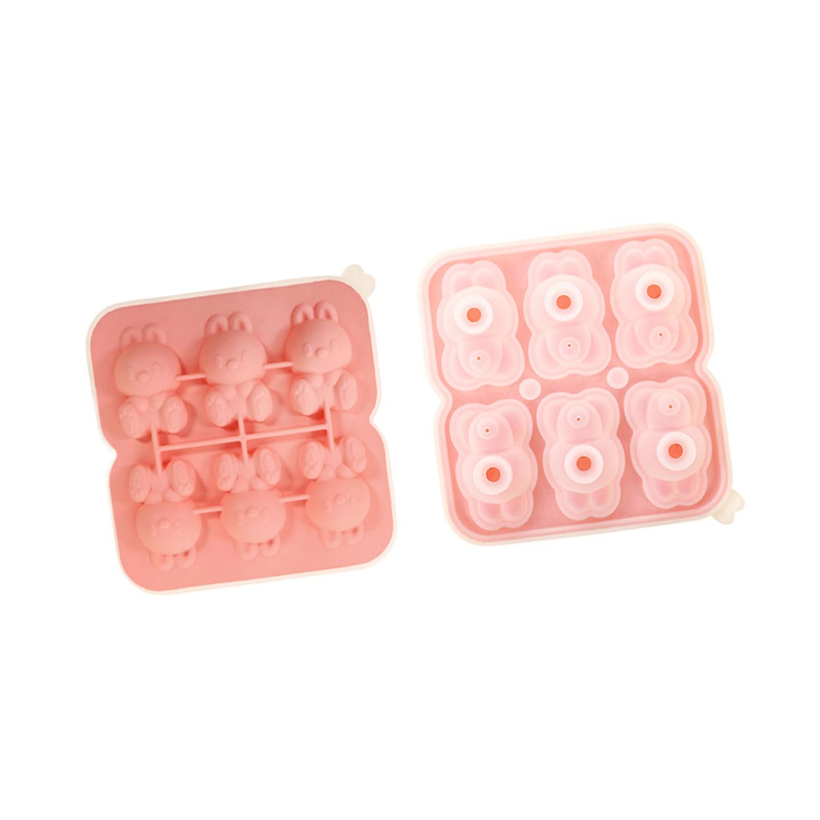 Xinsheinelry Food Grade Silicone Ice Tray Lovely Rabbits Shape Ice Mold Maker Making Tool for Soup Freezers Wine Juices Mold for Whiskeys Cocktails Maker Small Trays for Freezers