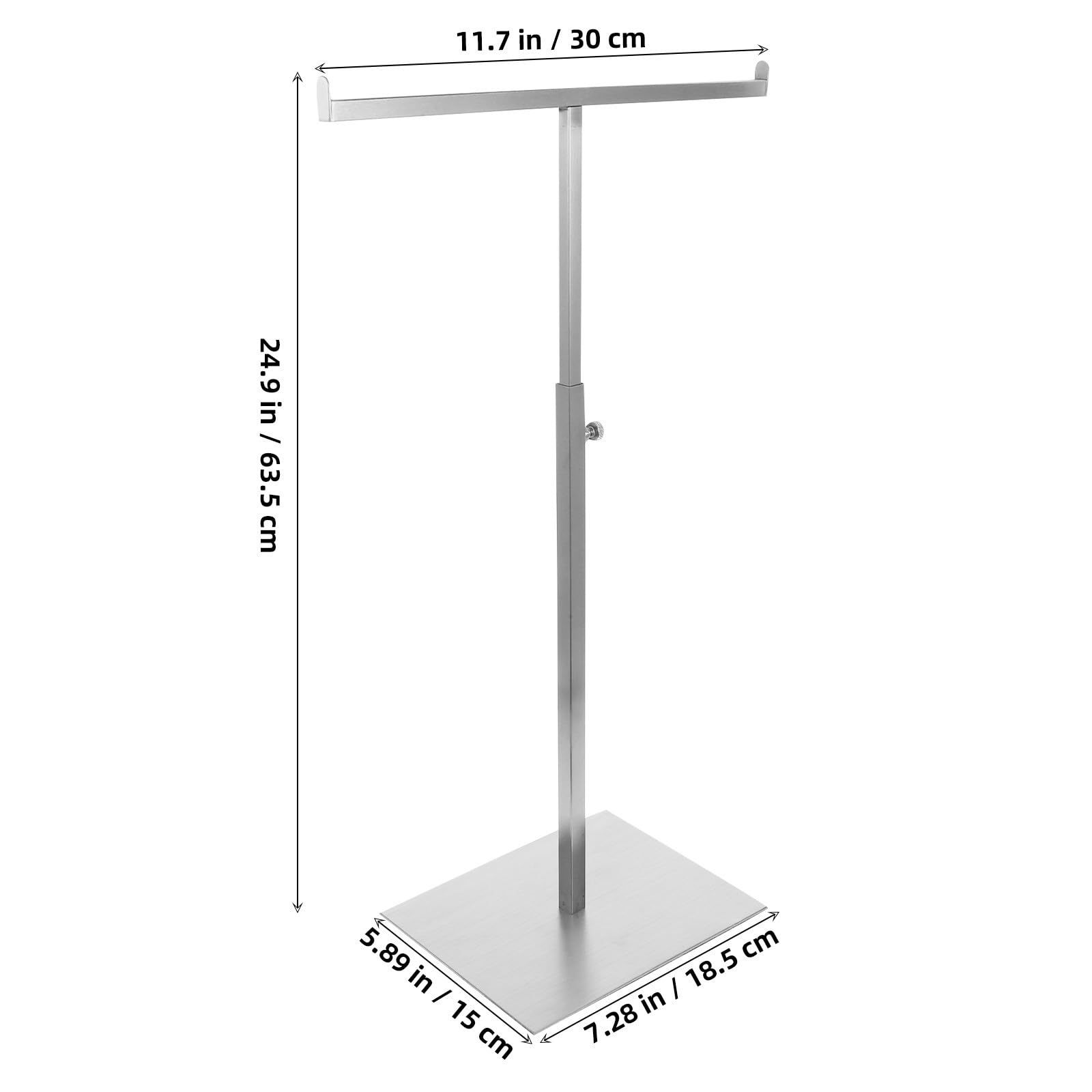 Soporte Ajustable para Colgar Bolsos y Bufandas de Acero Inoxidable Superficie Lisa y Regulable de 35 a 60 Cm Adecuado para Armarios y Comerciales