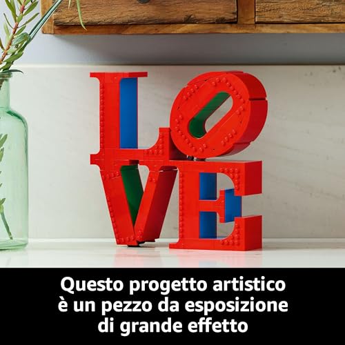 Art LOVE, Modellino da Costruire Iconica Scultura Pop di Robert Indiana, Hobby Creativo per Adulti, Kit Modellismo da Collezione, Idea Regalo Donna, Uomo, Fidanzamento e Anniversario 31214 - Lego - Immagine 5