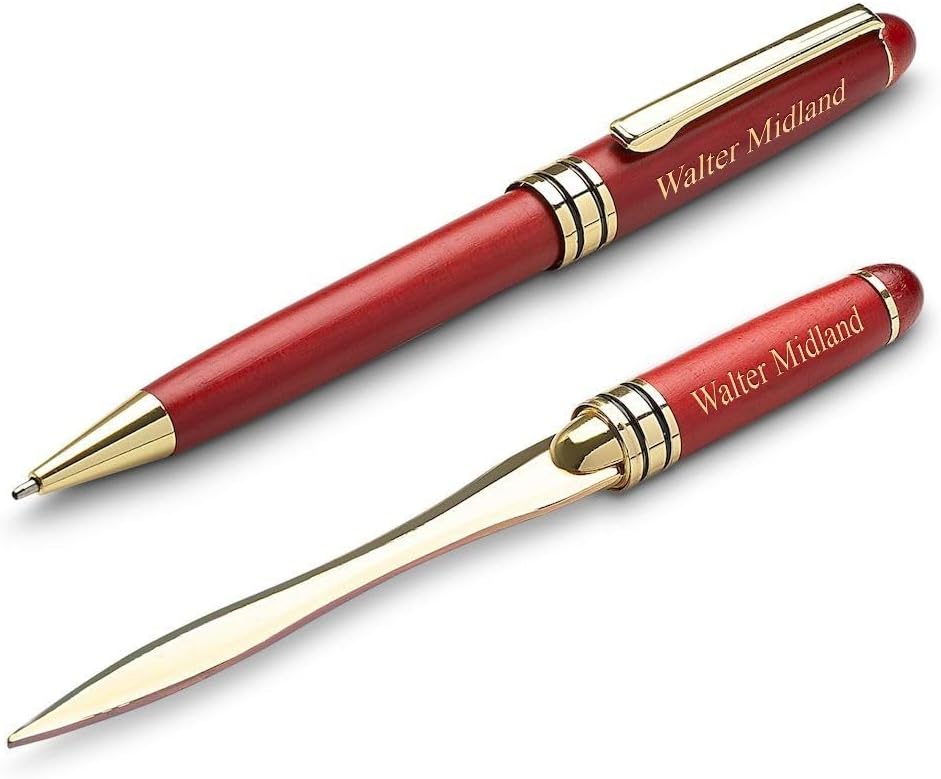 Executive Gift Shoppe | Personalized Cherrywood Pen & Letter Opener Set with Custom Engraving