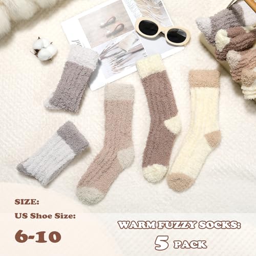 Image of Premillow Fuzzy Socks for Women, Winter Warm & Cozy Fluffy Socks Womens Ultra Soft Sleeping Slipper Sock for Women Gifts