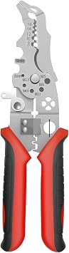 Wire Stripper 18 in 1 Multifunctional Wire Stripping Pliers Portable Cable Stripper Crimper Professional Cable Stripping Cutting Tool for Electricians Home DIY Craft.20 in one,Red and black