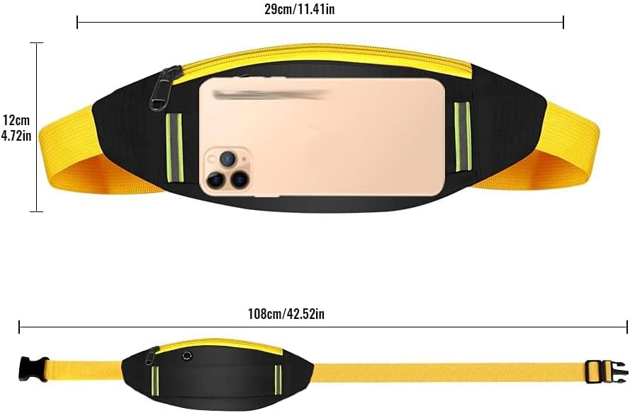 Running Waist Pack Sports Belt Bag Women Reflective Fanny Pack Fashion Bum Bag Earphone Hip Belt Pocket Cycling Jogging(E)