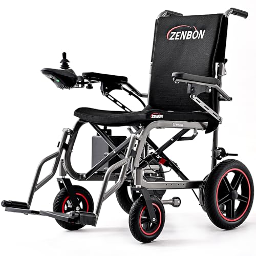 12 Miles Cruise Range ZENBON Electric Wheelchairs for Adults, Lightweight Foldable Powered Wheelchair, Intelligent Motorized Wheelchairs for Seniors,Portable All Terrain Electric Mobility Chair