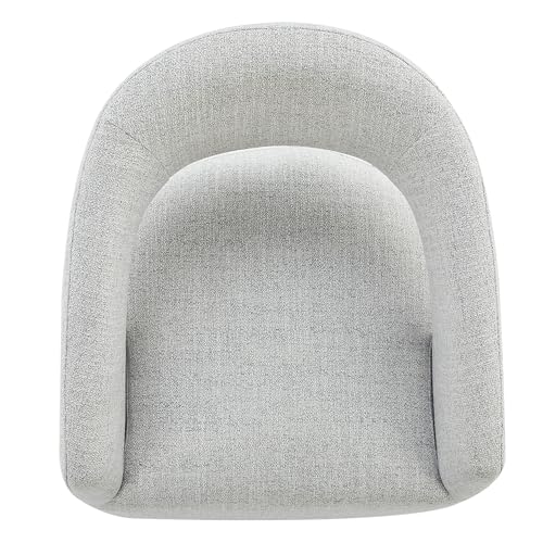 Image of KISLOT Upholstered Dining Chairs with Casters No Assembly Modern Barrel Armchair with Rollers for Diningroom Bedroom Livingroom Reading Room,Set of 2,Light Grey
