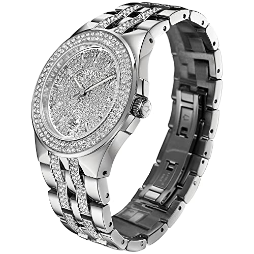 Image of Bulova Men's Crystals Stainless Steel 3-Hand Quartz Watch Style: 96B235