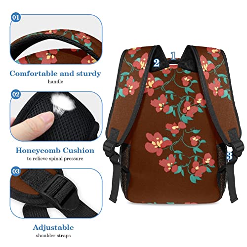 Sac à dos résistant fleurs rouges pour éviter les cartables abîmés - 4