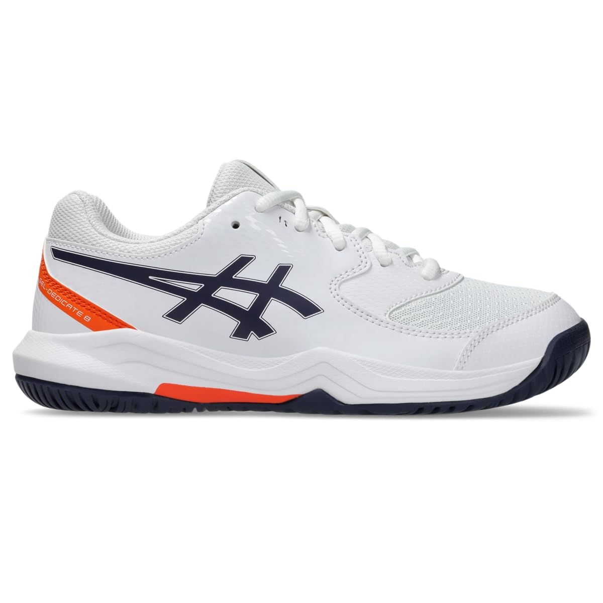 Asics Boys Gel-Dedicate 8 Gs Tennis Shoes  Kids - White/Indigo - 5 (39)