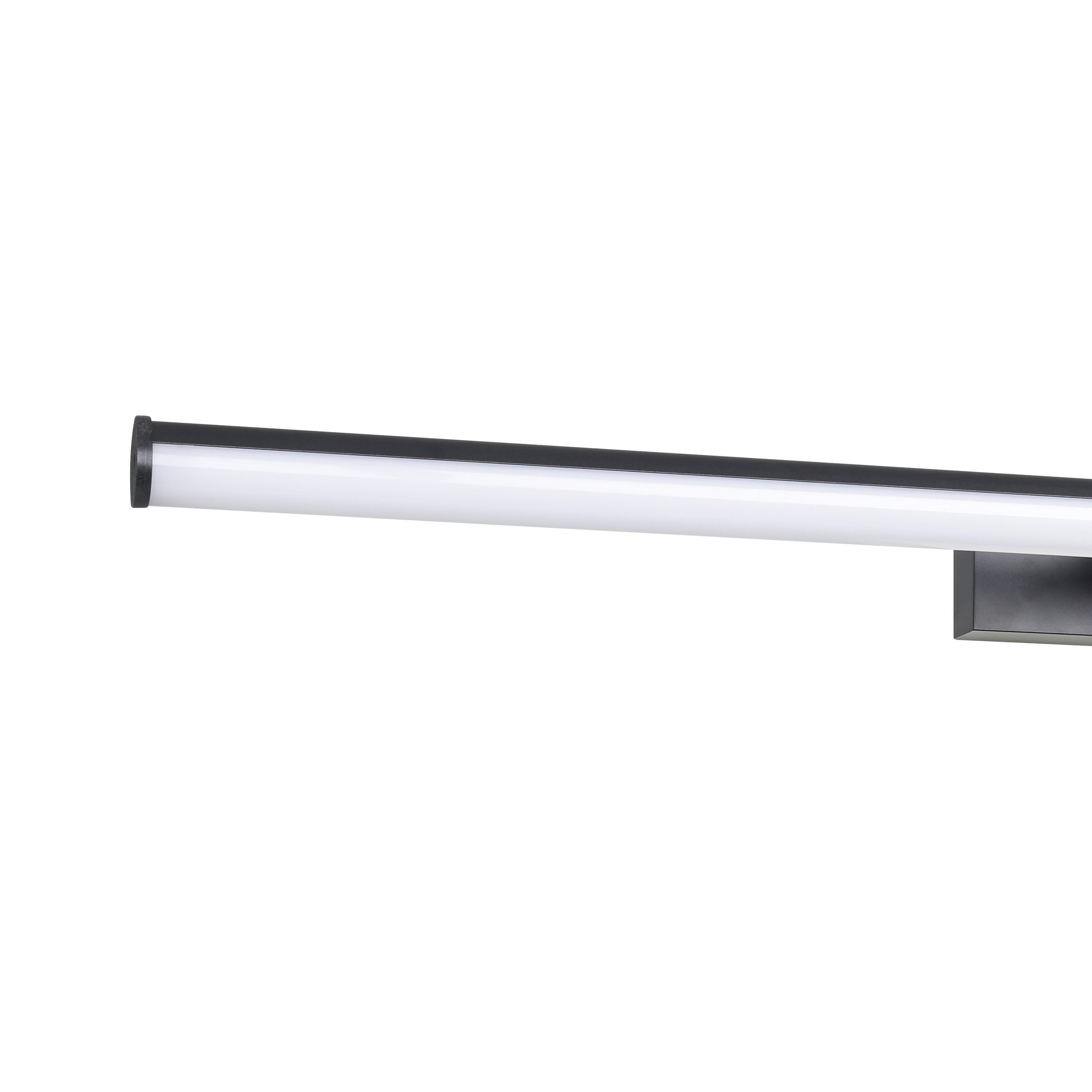 EGLO LED Spiegelleuchte Vadumi, Lampe Spiegel Badezimmer | Spiegellampe aus Kunststoff in Schwarz und Weiß, neutralweiß, IP44, L 78 cm