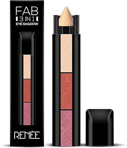 RENEE Fab 3 in 1 Eyeshadow 4.5gm – Highly Pigmented 3 Shades in 1 Stick, Adds Dimension and Intensity With Shimmery Finish, Enriched With Vitamin E