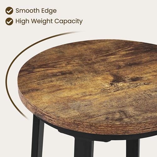 Butacos de bar Yaheetech, set de 2, estilo industrial con patas de metal, color marrón rústico, capacidad de 136 kg por butaco, estructura de metal y asiento de madera MDF resistente al agua, patas ajustables para evitar rayones en el piso miniatura 6