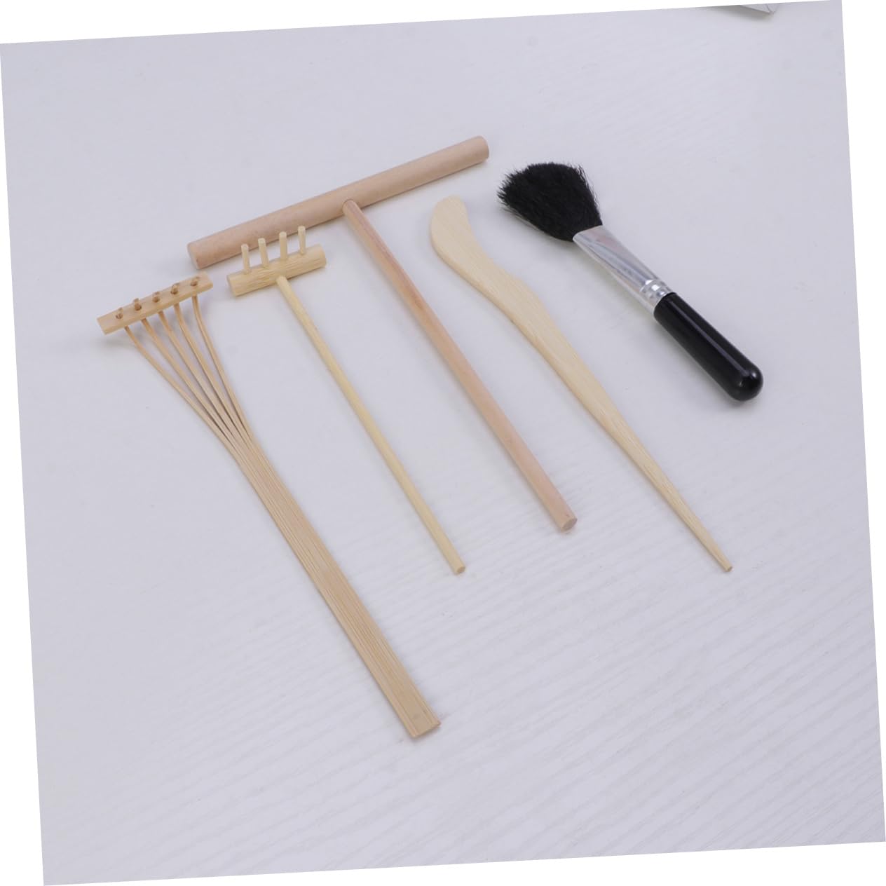 TOYANDONA 10 Piezas rastrillo Rastrillo jardín Zen Rastrillo era Madera ferramentas Estilo japones Herramienta Adornos Bambú