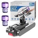 Professional 8500mAh V15 Battery Replacement for Dyson V15 Detect/Detect Absolute/ V15s Detect Submarine/ SV22/ SV47/ V11 Click-in Vacuum Cleaners 2 Filters Included