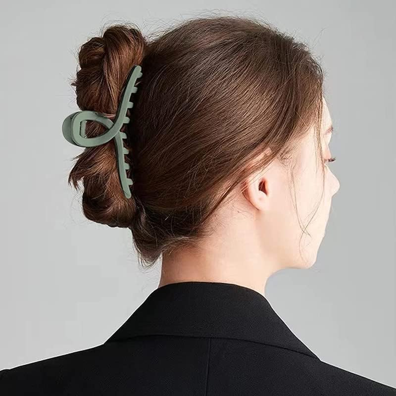 Image of Set of 4 Matte Finish Cross-Loop Hair Claw Clips for Women - Unique Design, Durable Grip, Multicolor Hair Accessories For Girls