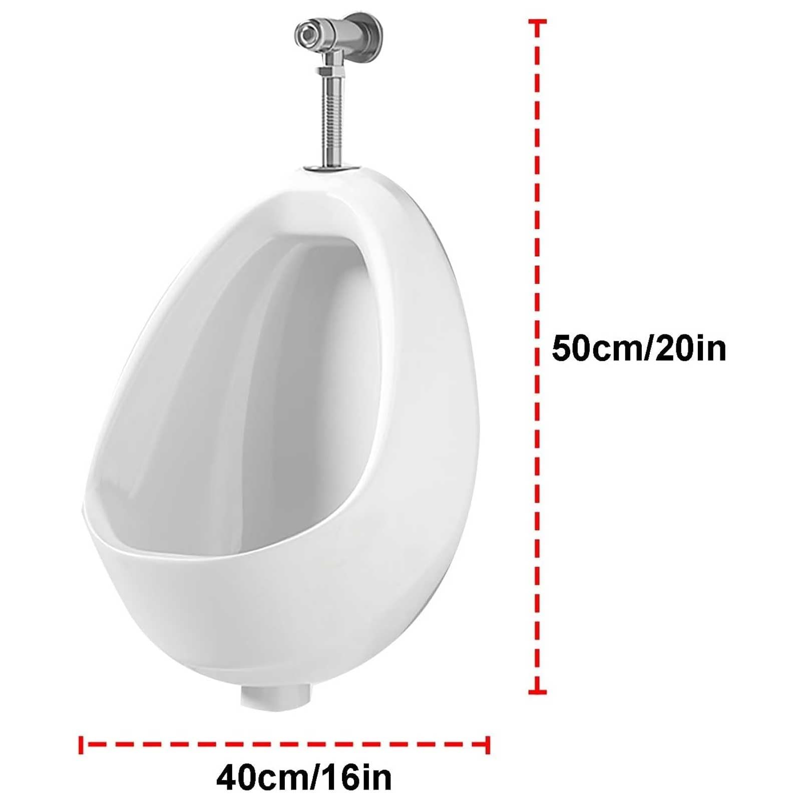 Ceramiczny pisuar z ręcznym zaworem spłukującym, szczelna konstrukcja do domowych i publicznych łazienek, idealny do barów, hoteli i zastosowań komercyjnych, trwały i stylowy