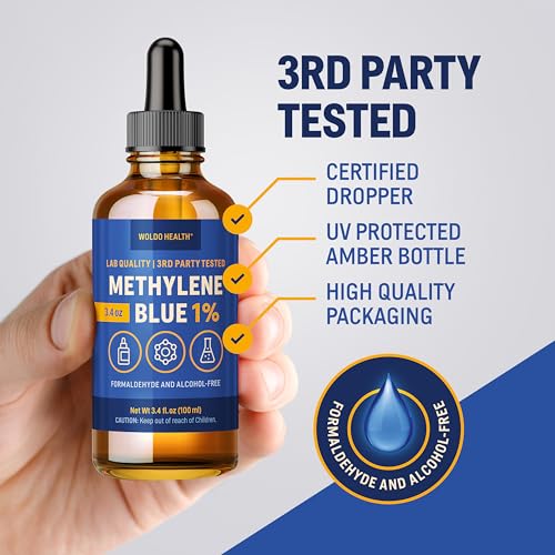 Image of Methyl Blue 1% Pharmaceutical Quality Pipette 100ml - Formaldehyde Free, Alcohol Free, Light Protected, Laboratory Purity
