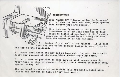 Hands-Off Piano Fallboard Lock - The Absolute Best Option for Securing a Piano - Thumbnail 2